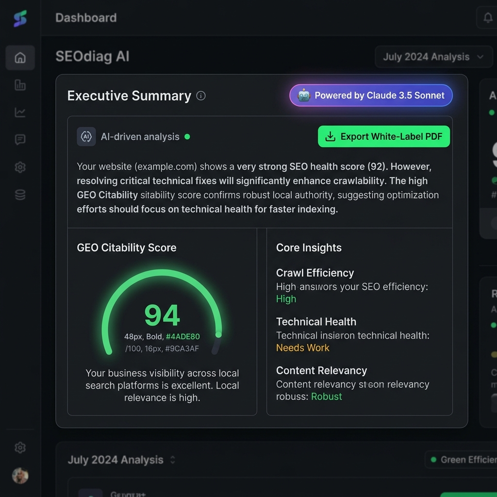 Detailed SEO audit report